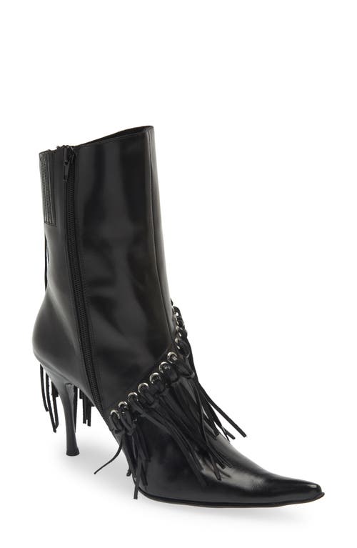 Shop Jeffrey Campbell Benefits Fringe Pointed Toe Boot In Black