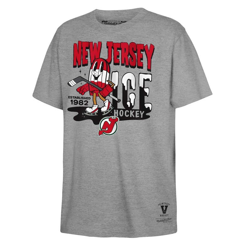 Shop Mitchell & Ness Youth  Gray New Jersey Devils Popsicle T-shirt