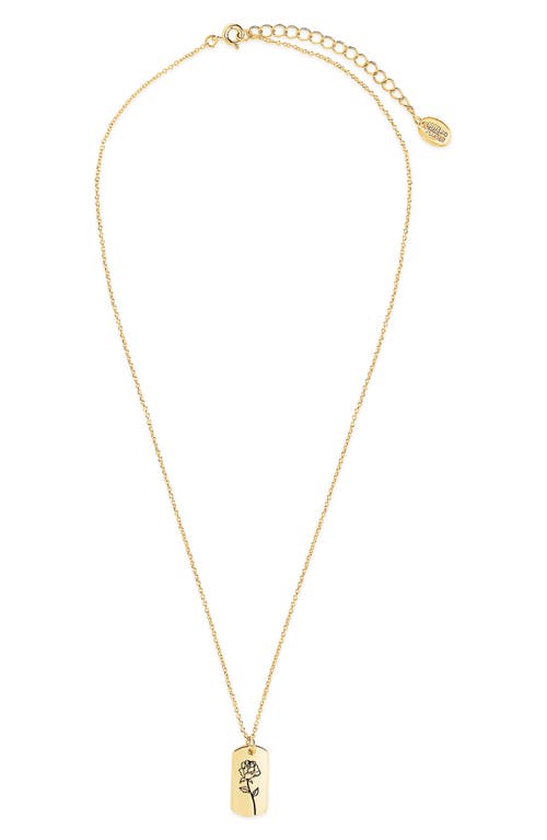 Sterling Forever Birth Flower Pendant Necklace In Gold/june