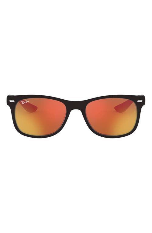 Ray Ban Ray-ban Junior 48mm Wayfarer Mirrored Sunglasses In Matte Black/red