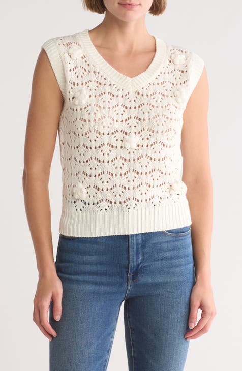 Pointelle Knit Vest