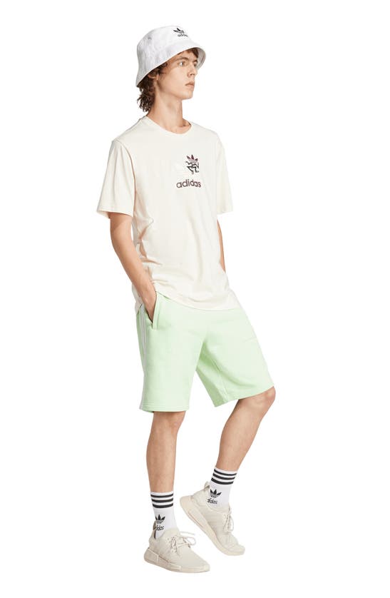 Shop Adidas Originals Adicolor 3-stripes Cotton Sweat Shorts In Semi Green Spark