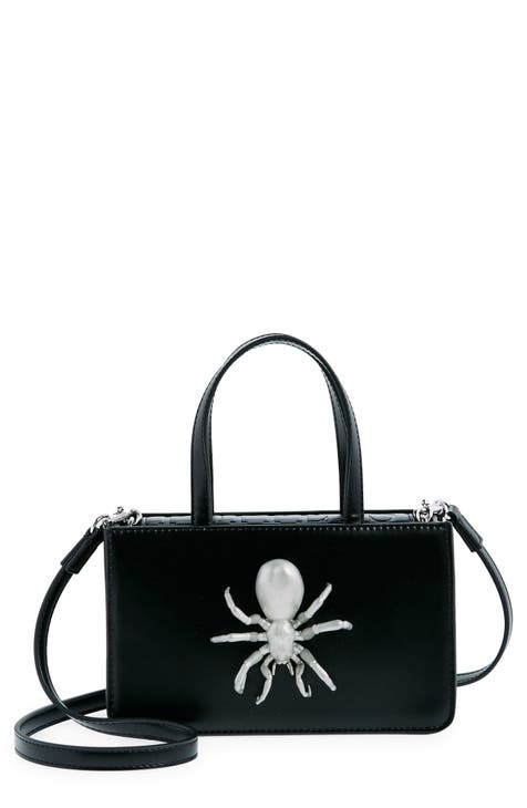 Small Spider Faux Leather Handbag