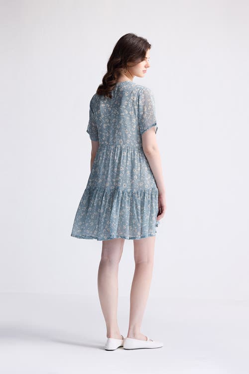 Reistor Floral Short Tiered Dress In Floral Poetry