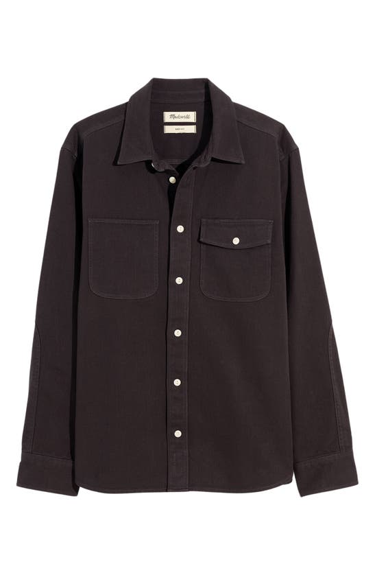 Madewell Garment Dye Work Shirt In Black Coal