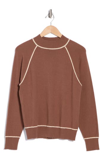 Gemma + Jane Tipped Dolman Sleeve Sweater In Clay