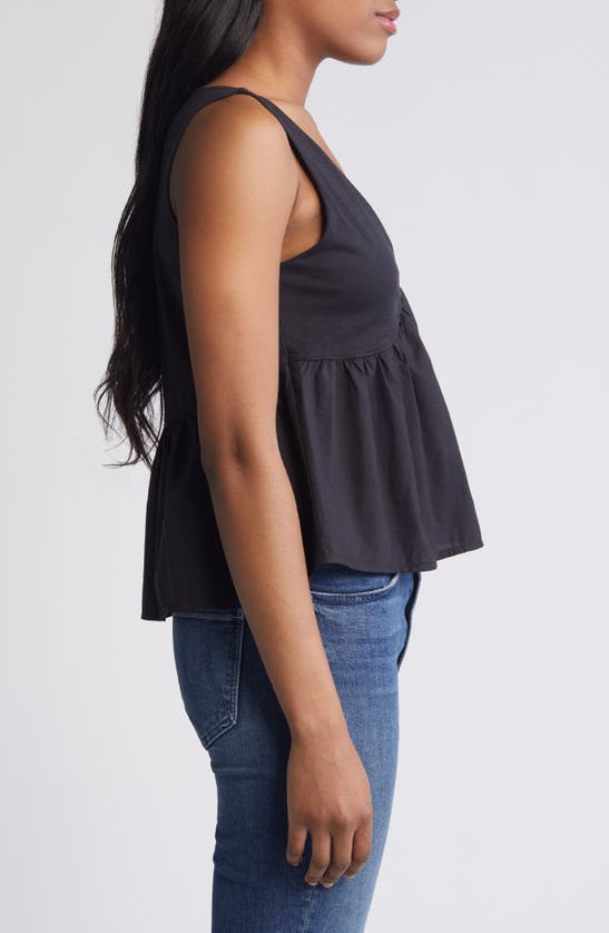 Shop Nation Ltd Attenia Babydoll Tank In Jet Black