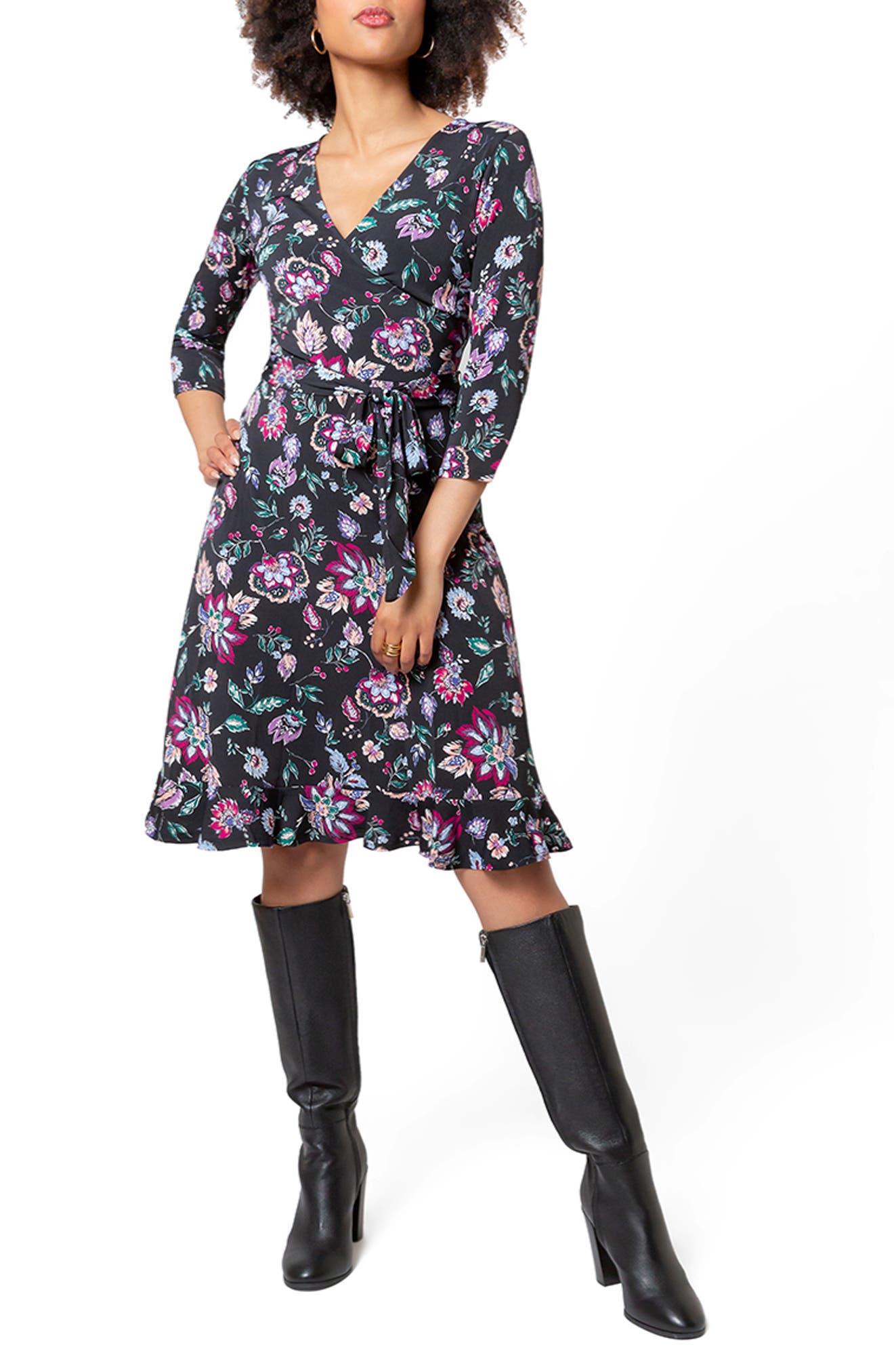 leota reye faux wrap dress