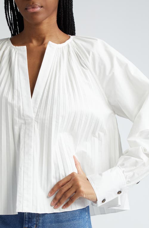 Shop Proenza Schouler Monica Pleated Stretch Poplin Top In White