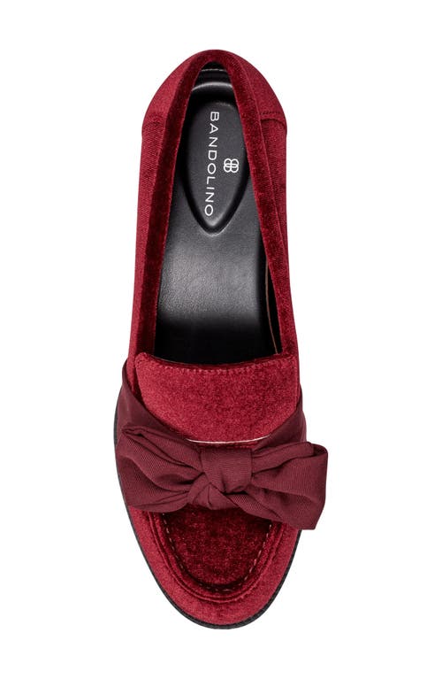 Bandolino Lindio 2 Womens Bow Houndstooth Loafers In Dark Red