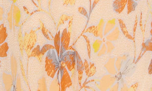 Joie Maeve Floral Back Cutout Silk Midi Dress In Apricot Buff Multi