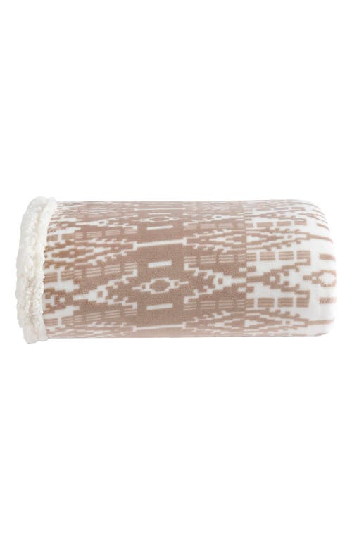 Eddie Bauer San Juan Faux Shearling Throw Blanket In Dark Beige