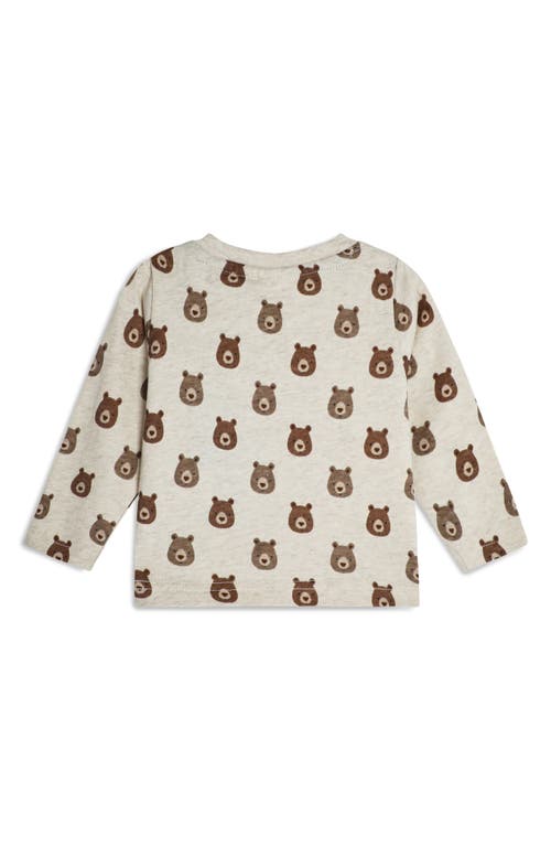 JOJO MAMAN BÉBÉ JOJO MAMAN BEBE LONG SLEEVE BEAR PRINT T-SHIRT & APPLIQUÉ OVERALLS SET 