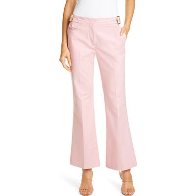 Sies Marjan Stretch Cotton Canvas Crop Flare Pants, Pink