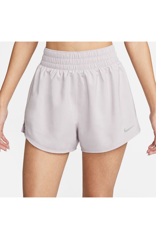 Shop Nike Dri-fit High Waist Shorts In Platinum Violet