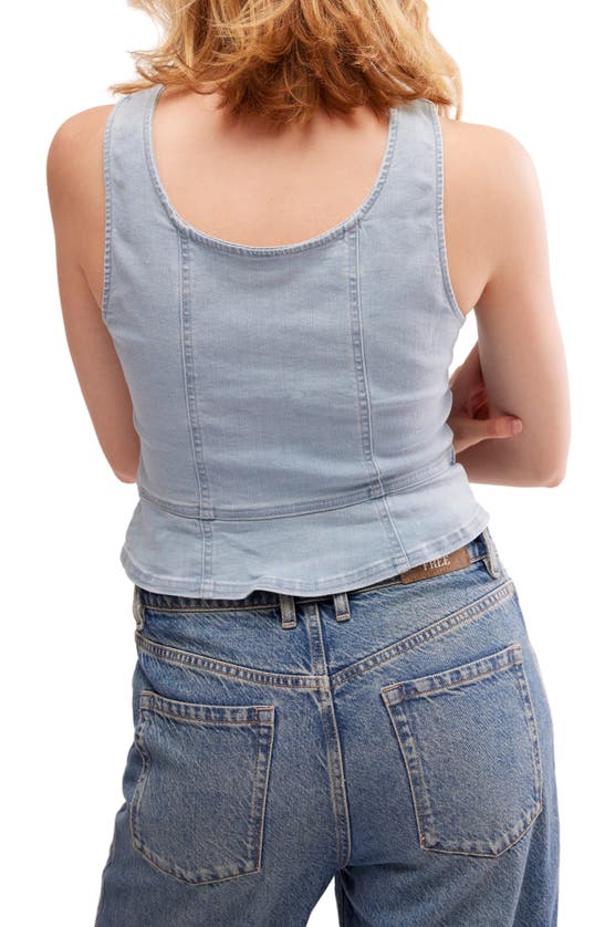 Free People Women's Sally Denim Corset Top In Daylight Sky Combo