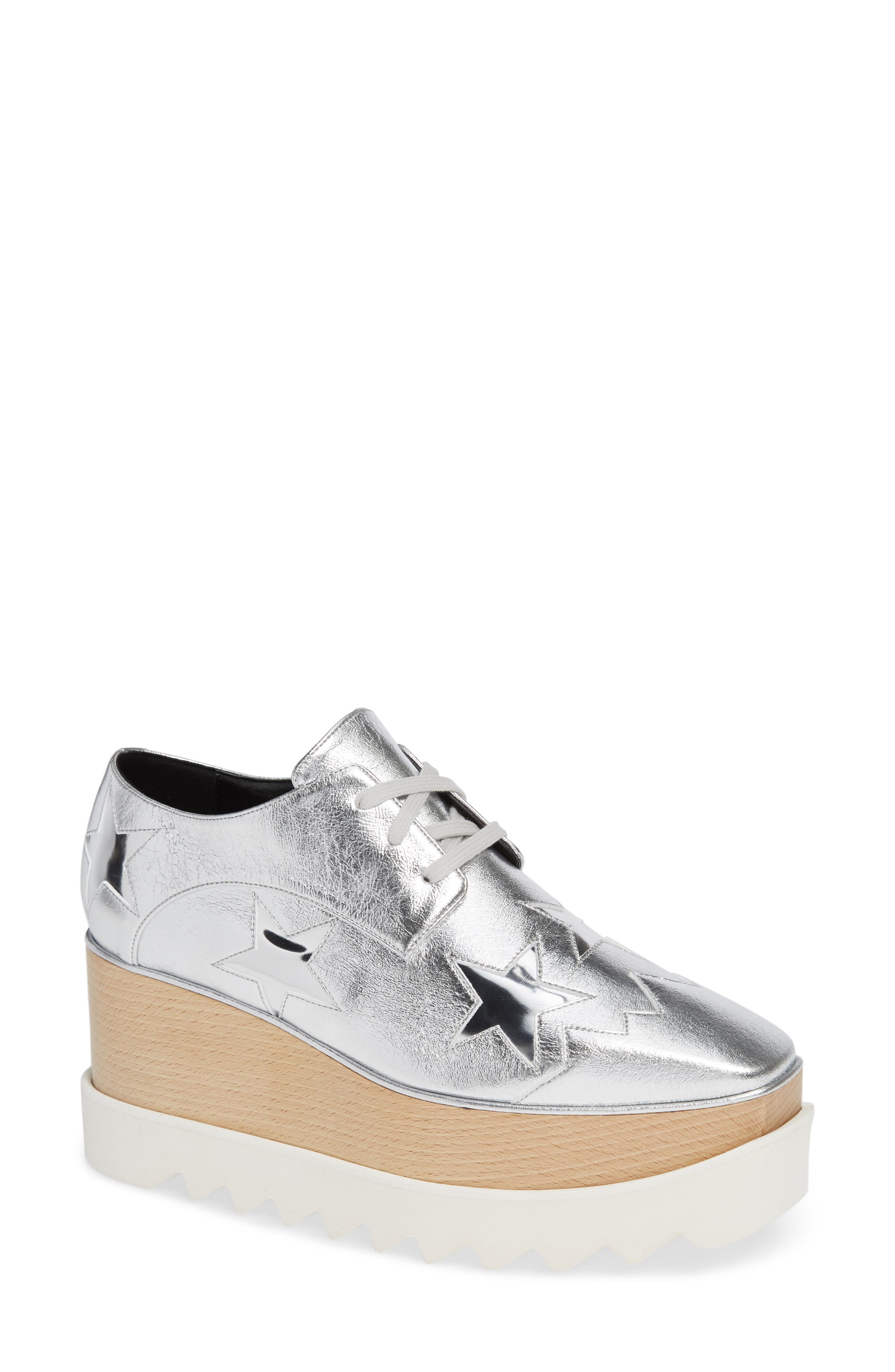 Stella Mccartney Elyse Platform Wedge Shoe, Metallic