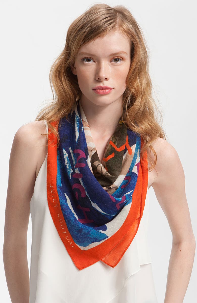 Juicy Couture 'Surf All Day, Cruise All Night' Silk Scarf | Nordstrom