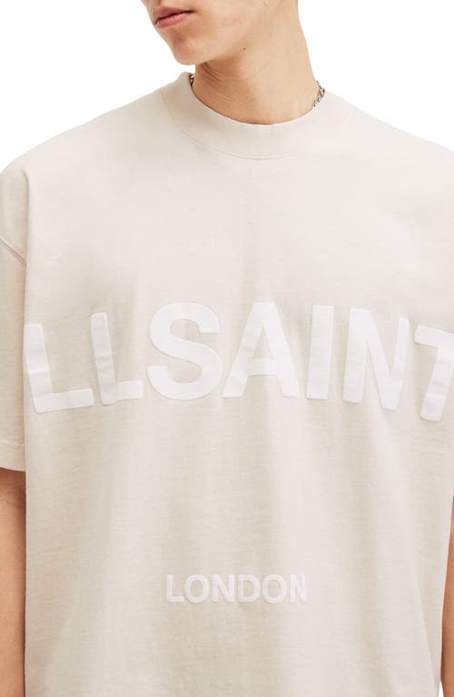 Shop Allsaints Biggy Logo Graphic T-shirt In Taupe