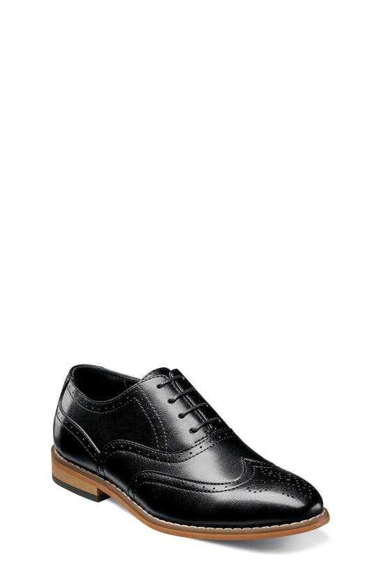 Stacy Adams Little Boy Dunbar Wingtip Oxford Shoe In Black