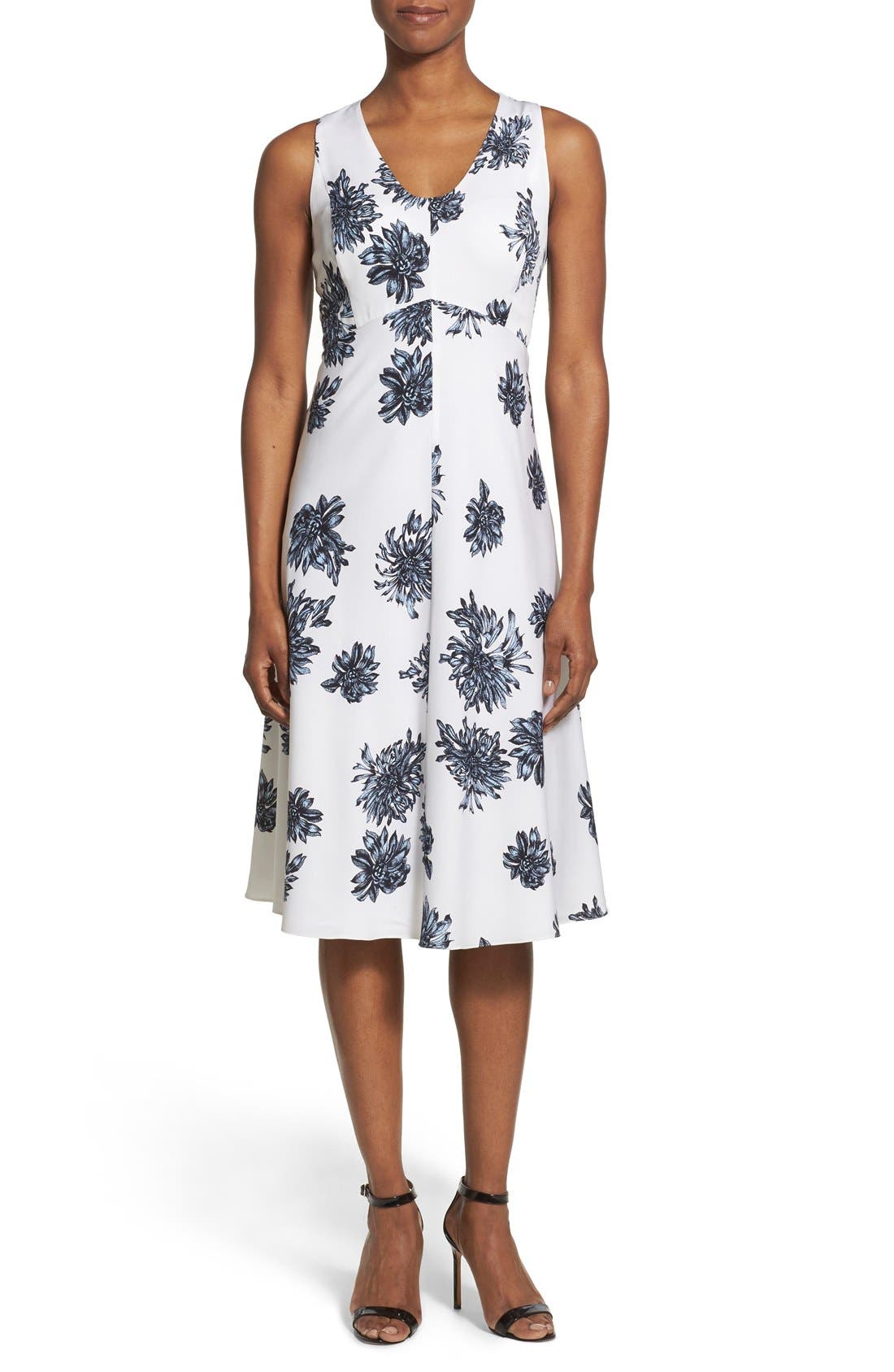 Nordstrom Collection Floral Print Stretch Silk ALine Dress Nordstrom