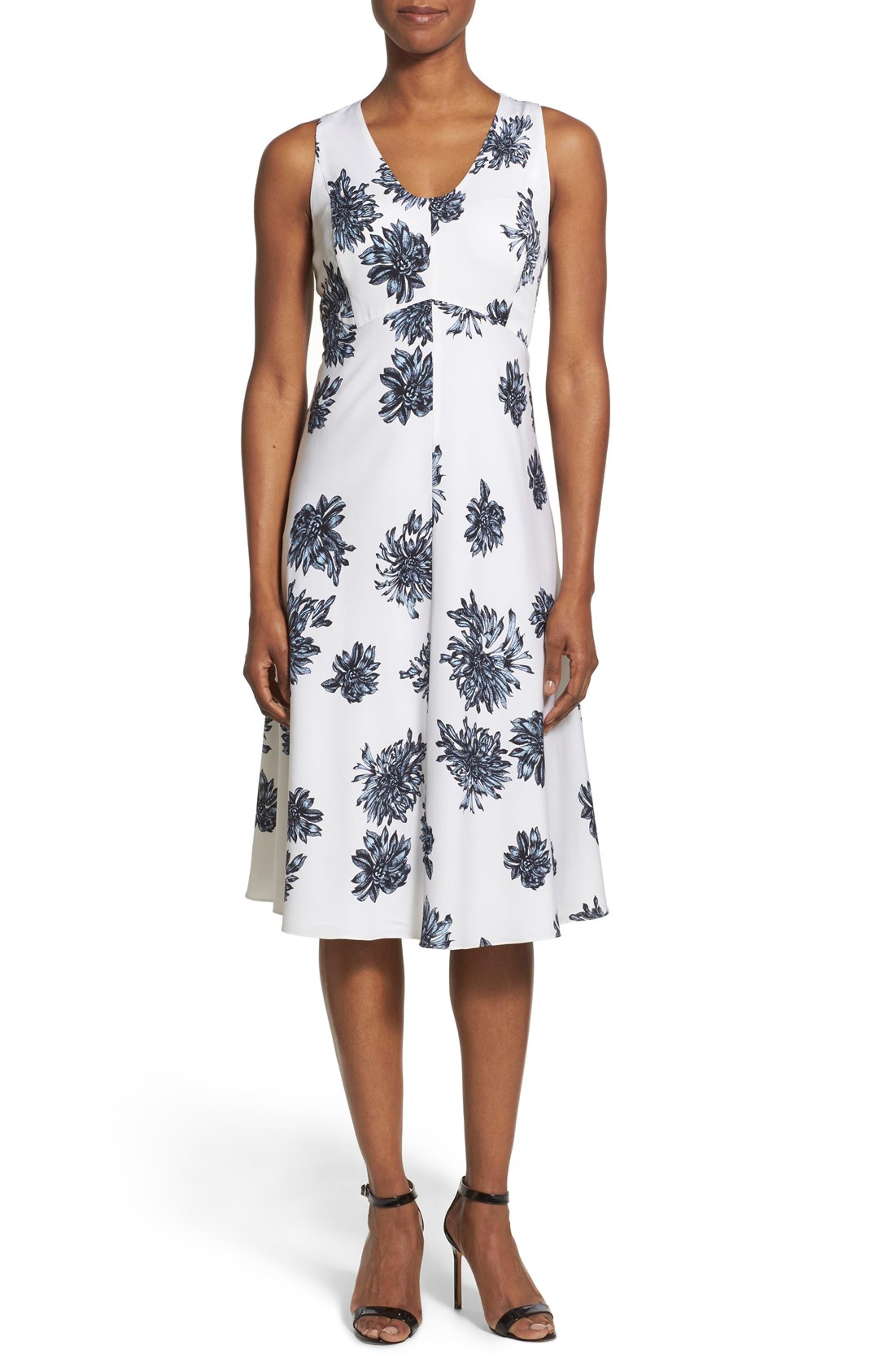 Nordstrom Collection Floral Print Stretch Silk A-Line Dress | Nordstrom