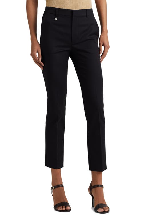 Lauren Ralph Double Faced Stretch Cotton Pants Polo Black at Nordstrom,