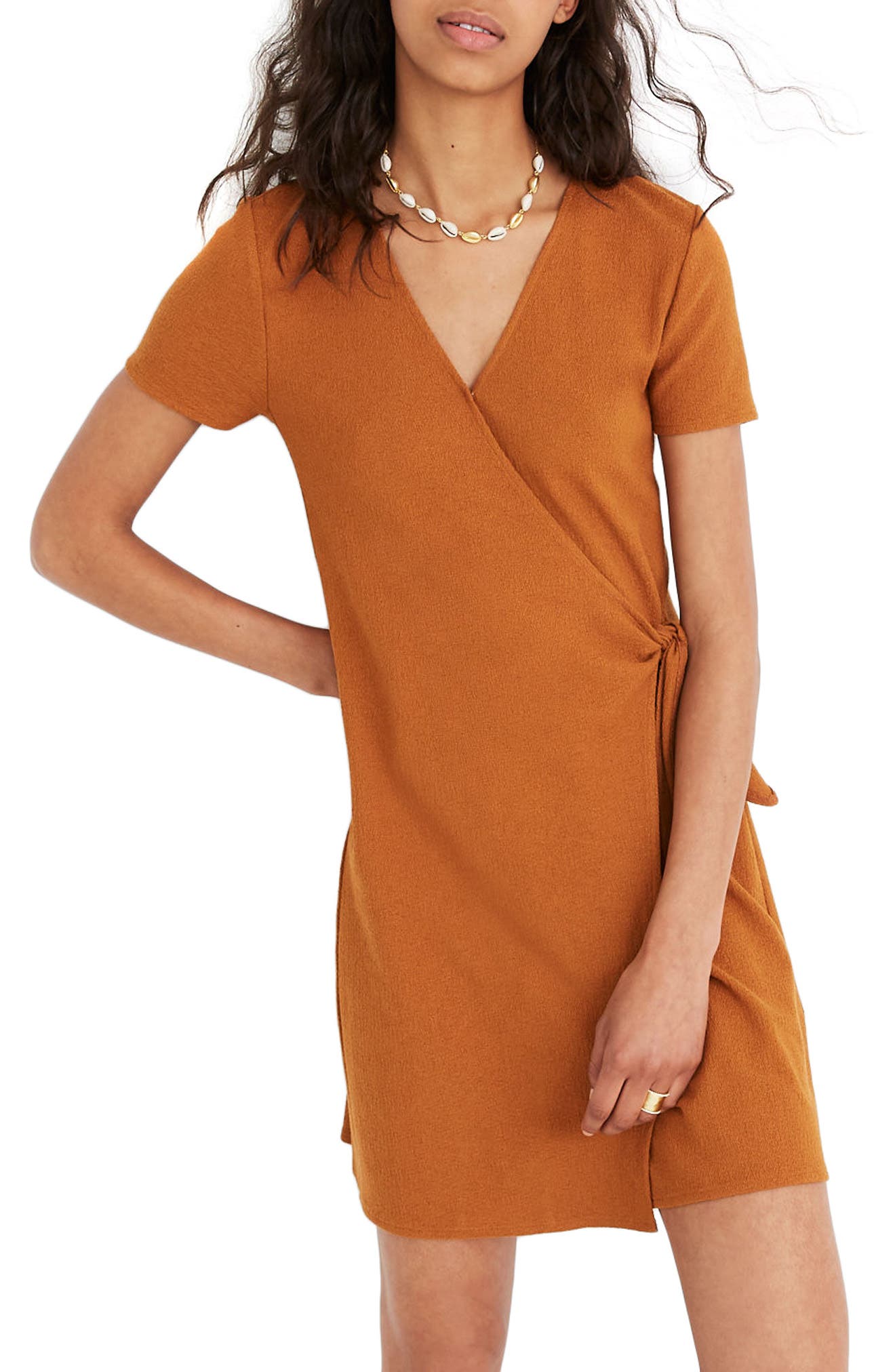 madewell texture and thread wrap dress