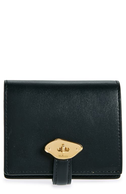 Mulberry Lana Compact High Gloss Leather Bifold Wallet in Black at Nordstrom