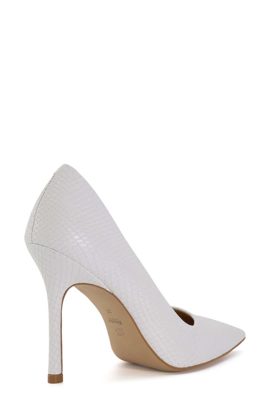 Shop Dune London Bento Snakeskin Embossed Pointed Toe Pump (women0 In White