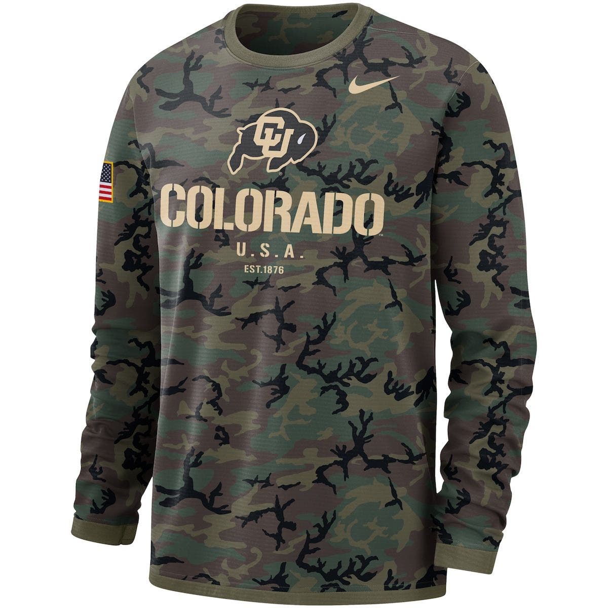 nike camouflage long sleeve shirts & tops