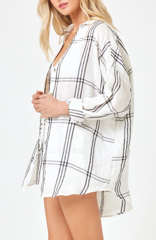 Shop L*space Rio Linen Cover-up Tunic In Late Mornings Plaid