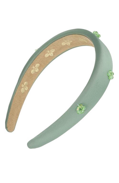 L. Erickson Gracie Beaded Headband in Sage at Nordstrom