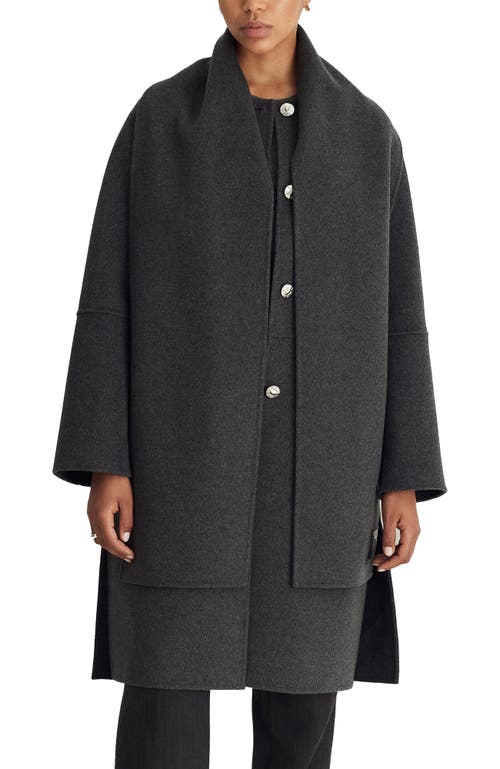 Shop Dawn Levy Claude Scarf Coat In Shadow Grey