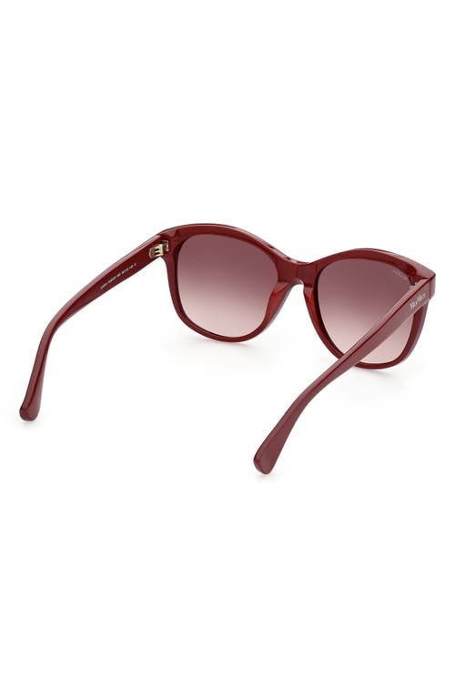 Shop Max Mara 56mm Butterfly Sunglasses In Shiny Red/gradient Brown
