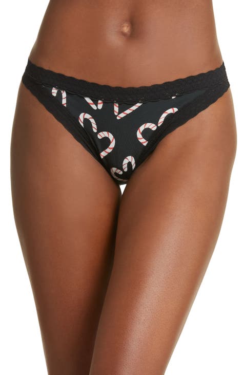 Black Feather Womens Thong Underwear - Davson Sales