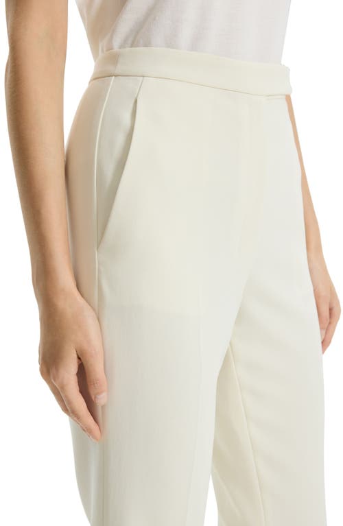 Theory Crepe Cropped Slim-leg Pants In Rice