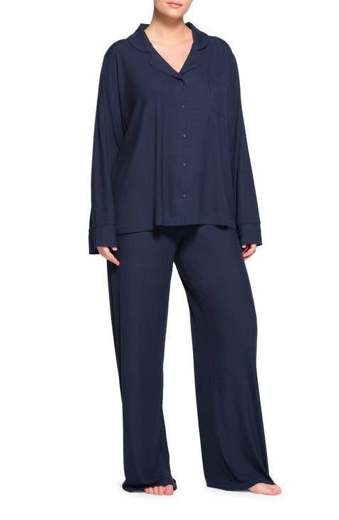 Women's Blue Plus-Size Pajamas & Robes