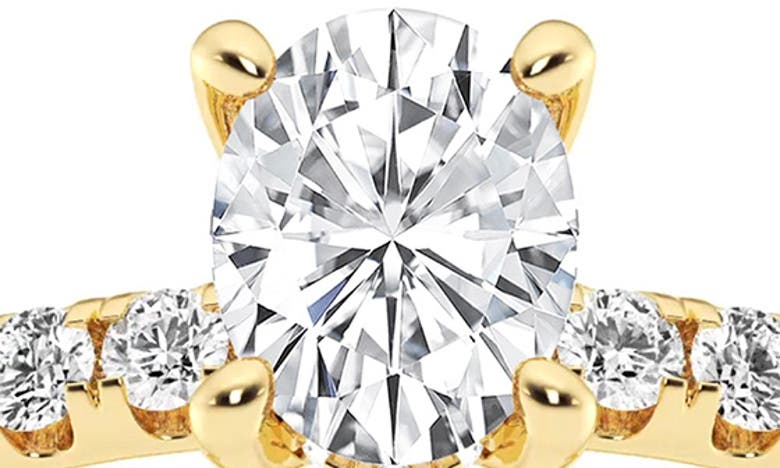 Badgley Mischka Collection Oval Cut Lab Created Diamond Pavé Ring In Gold