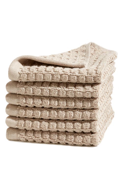DKNY Quick Dry 6-Pack Cotton Washcloths in Linen at Nordstrom