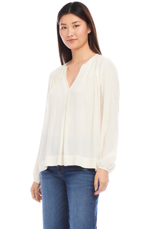 Shop Karen Kane Pintuck Pleated Crepe Top In Ivory