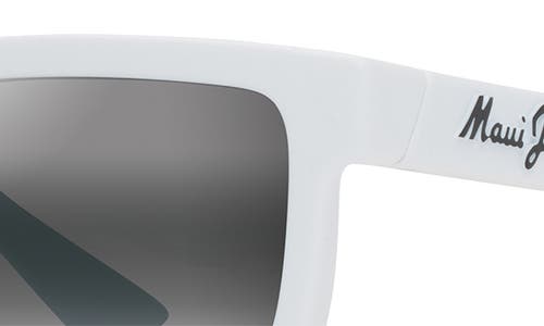 Shop Maui Jim Hiapo 56mm Polarizedplus2® Gradient Square Sunglasses In Matte White