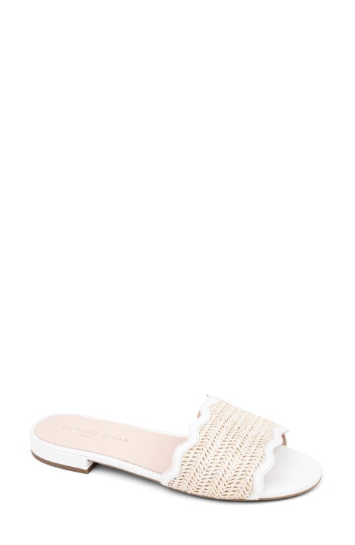 Emma Raffia Slide Sandal in White