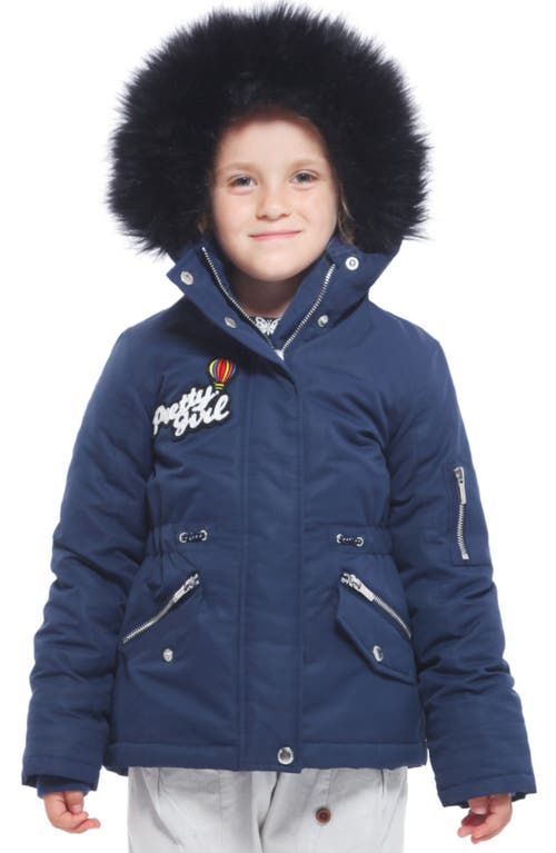 Shop Rokka&rolla Kids' Parka Jacket With Insulated Hood In Night Sky