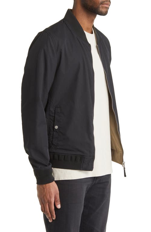 Shop Allsaints Bassett Reversible Bomber Jacket In Black/ash Khaki Brown