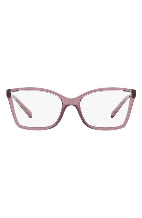 Michael Kors 54mm Rectangular Optical Glasses in Burgundy Crystal at Nordstrom