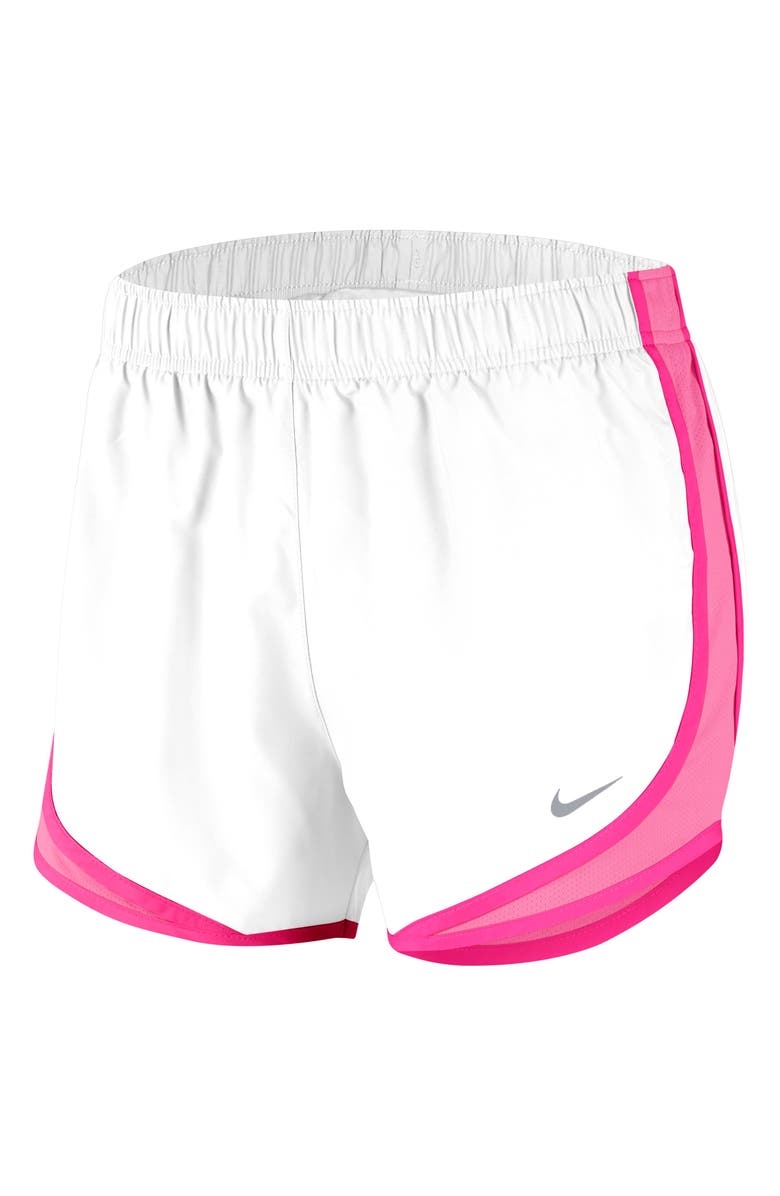 NIKE Dri-FIT Tempo Running Shorts, Main, color, WHITE/ HYPER PINK/WOLF GREY