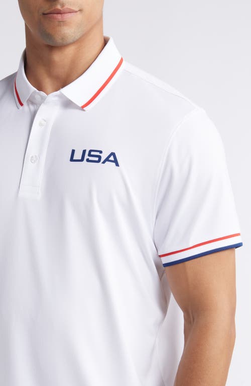 Shop J. Lindeberg Timeo Golf Polo In White