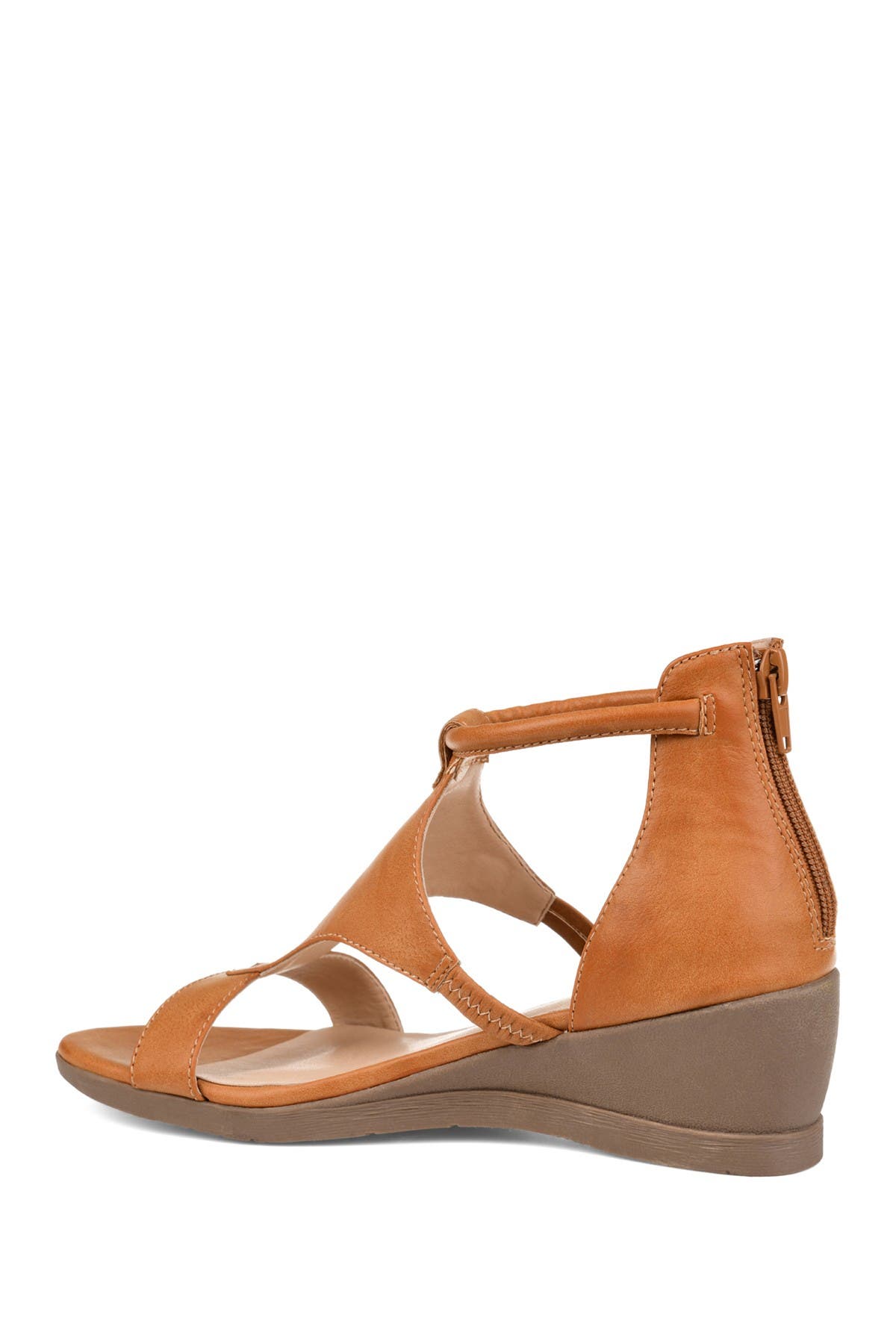 Journee Collection Trayle Wedge Sandal In Medium Brown5