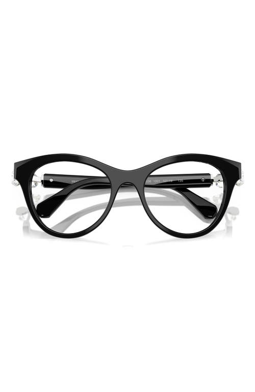 Swarovski 52mm Round Optical Glasses In Black